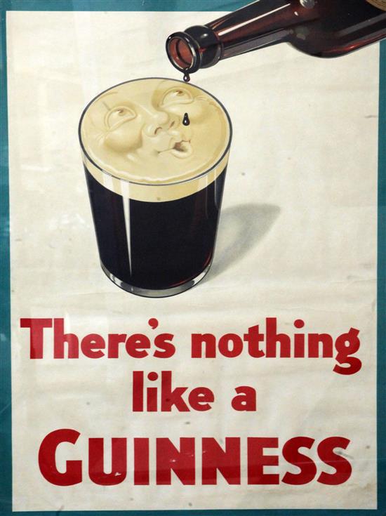 An S.C. Allen & Co poster. Theres Nothing Like A Guinness, 30 x 19.5in.
